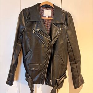Anthropologie Black Faux Leather Jacket